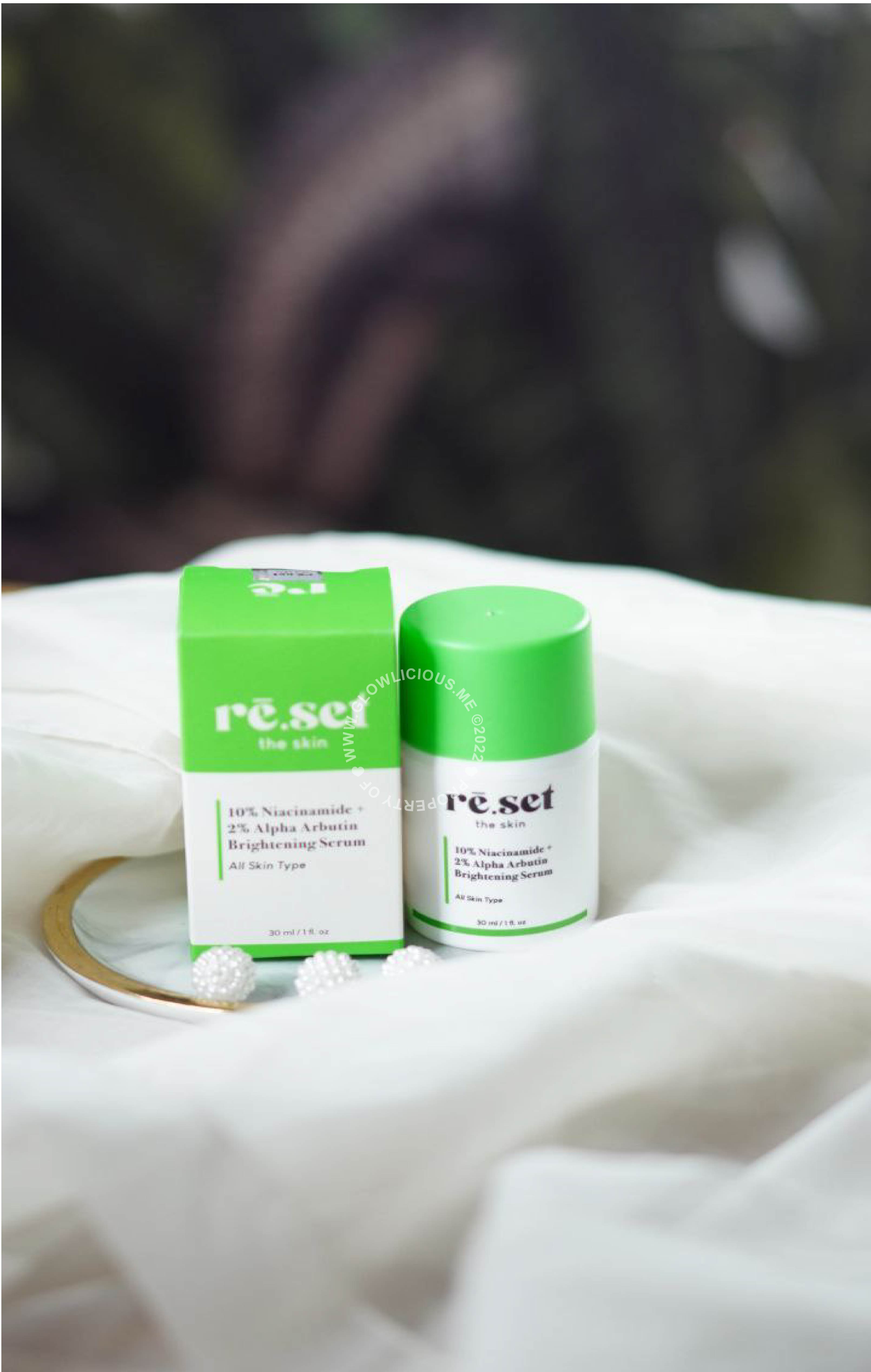 Reset The Skin - 10% Niacinamide + 2% Alpha Arbutin Brightening Serum 30ml | Rp.98.000