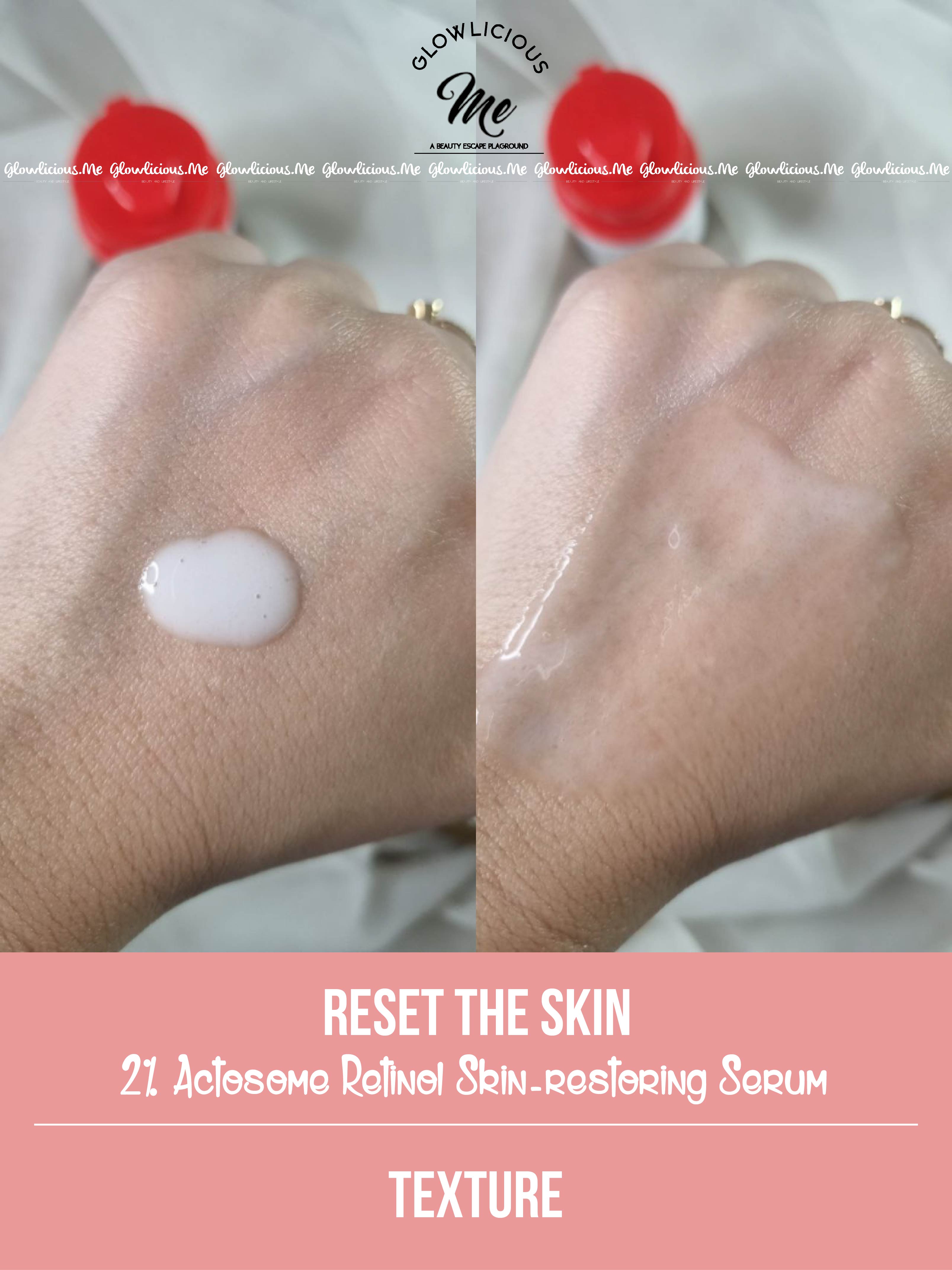 Review dan Tekstur  Reset The Skin - 1% Actosome Retinol Serum 30ml | Rp.118.000