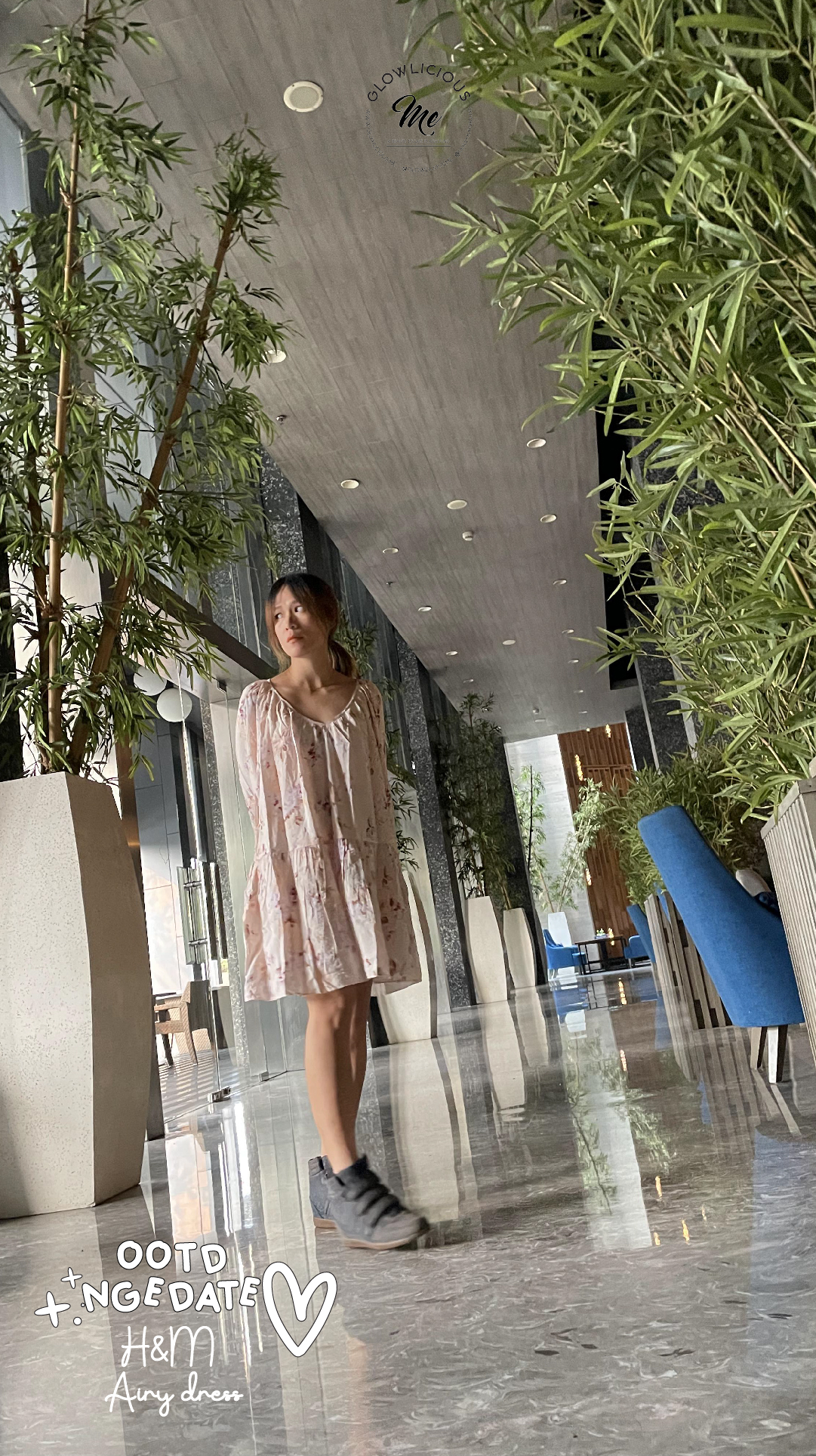 OOTD Afternoon Coffee Date, H&M Airy dress Full