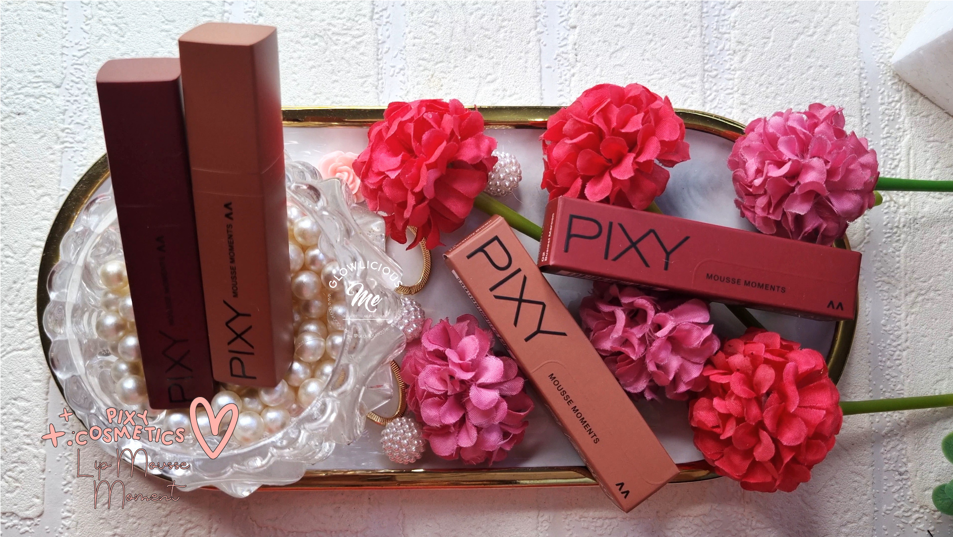 Pixy Lip Mousse Moment Swatches Review - di bibir gelap - GlowliciousmeSwatches-10