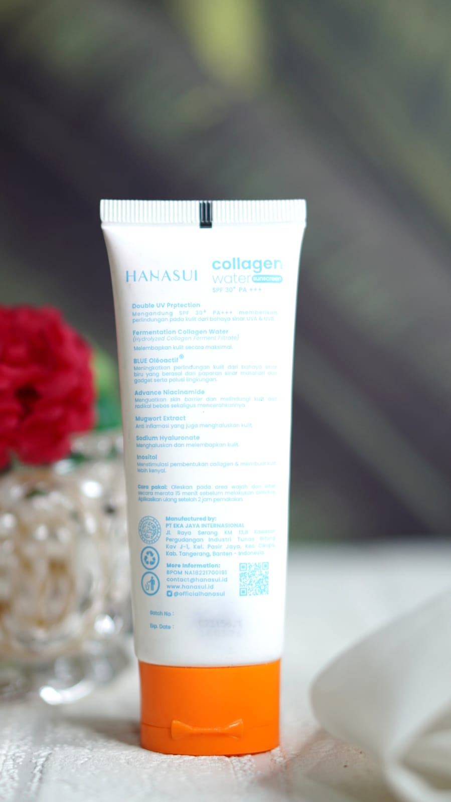 Review Sunscreen Hanasui Untuk Kulit Kering - Hanasui Collagen Water Sunscreen SPF 30 PA+++- Ingredients