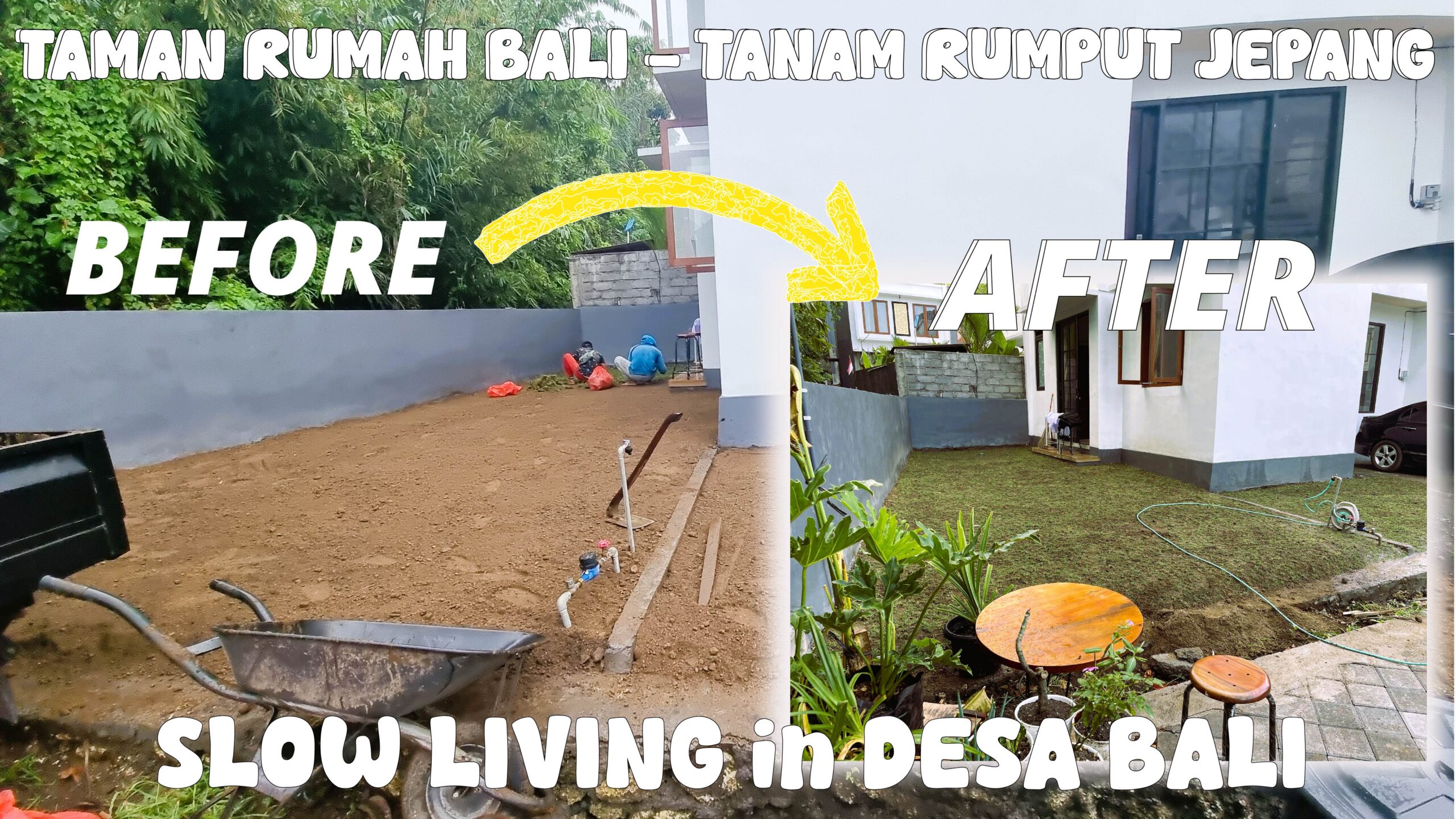 Step by Step Menanam Rumput Jepang di Rumah Baru - Bali Slow Living Vibes