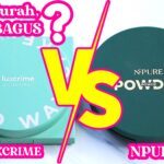 BATTLE Bedak Luxcrime Blur & Cover Two Way Cake VS Npure Bedak Centella Asiatica Power Powder b