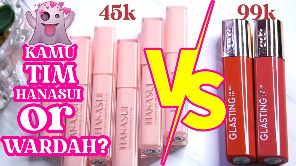 BATTLE Hanasui Glazedorable VS Wardah Glasting - battle lip vinyl lokal dupe maybelline b