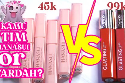 BATTLE Hanasui Glazedorable VS Wardah Glasting - battle lip vinyl lokal dupe maybelline b
