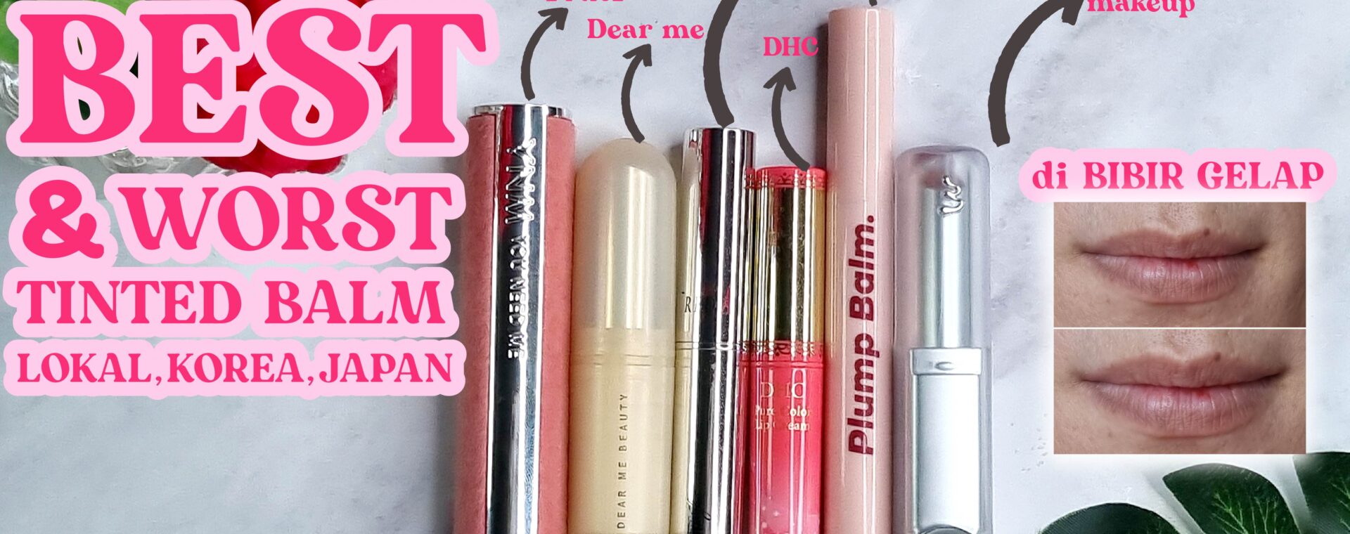 BATTLE TINTED BALM witn glossy finish madam gie, dearme beauty, mad for makeup, red a, ynm, dhc v