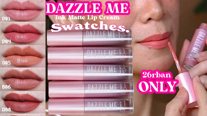 LENGKAP 5 swatches Dazzle Me Ink Matte Lip Cream - lipcream murmer pigmented dibibir gelap 8