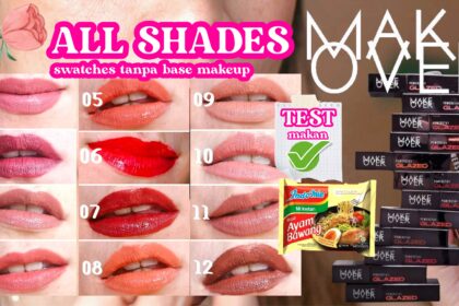 LENGKAP SEMUA 12 warna make over glazed-lock lip pigment-swatches tanpa base makeup part 3 z