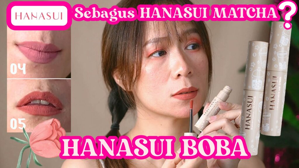 LIP CREAM HANASUI BOBA-Hanasui Mattedorable Lip Cream Lokal Pigmented- SWATCHES TANPA BASE MAKEUP-17-17