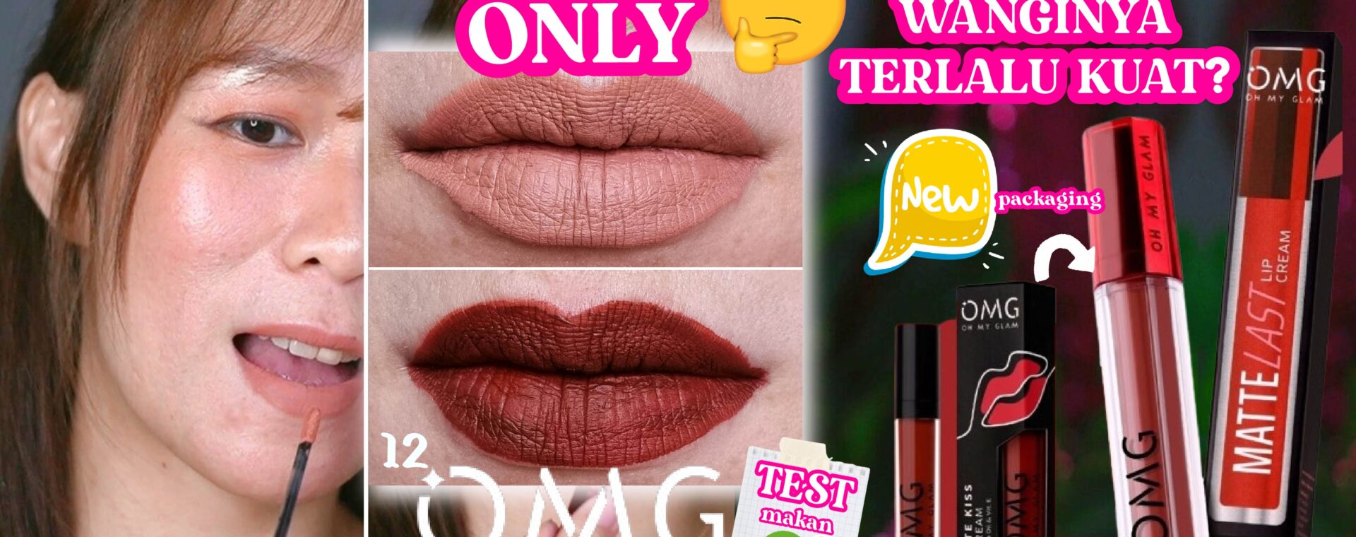 LIPCREAM OMG new packaging Oh My Glam Matte Kiss Lip Cream review – swatches lipcream 25rban z