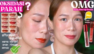 Lipcream 25ribuan OMG shades baru Oh My Glam Matte Kiss lip cream lokal di bibir gelap b