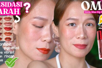 Lipcream 25ribuan OMG shades baru Oh My Glam Matte Kiss lip cream lokal di bibir gelap b