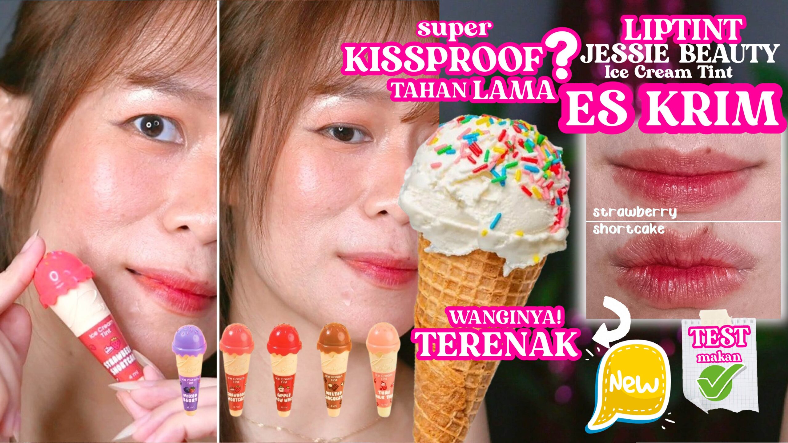 Review Jessie Beauty Ice Cream Tint: Efektif Tutup Bibir Gelap?