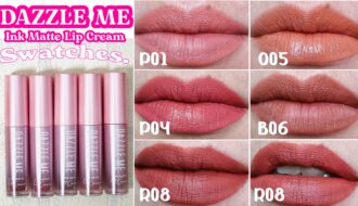 REVIEW Lipcream murah meriah - LENGKAP 5 swatches Dazzle Me Ink Matte Lip Cream tahan lama b