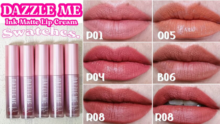 REVIEW Lipcream murah meriah - LENGKAP 5 swatches Dazzle Me Ink Matte Lip Cream tahan lama b