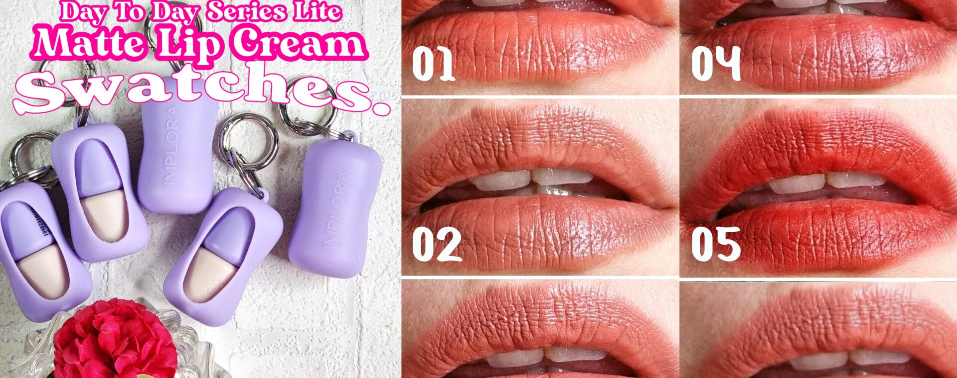 Swatches 5 Warna Implora Day To Day Lip Bullet di Bibir Gelap & Harga