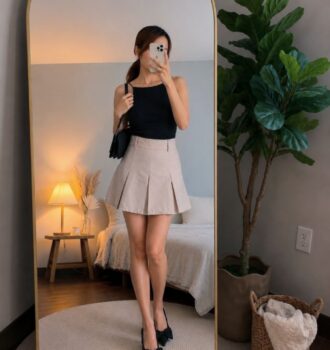 Simple, Clean, & Chic Inspirasi OOTD Minimalis dengan Pleated Skirt